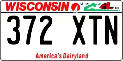 WI license plate 372XTN