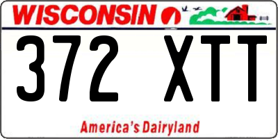 WI license plate 372XTT