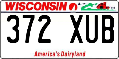 WI license plate 372XUB