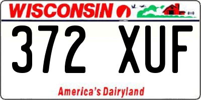 WI license plate 372XUF