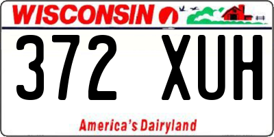 WI license plate 372XUH