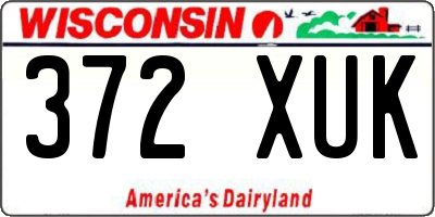 WI license plate 372XUK