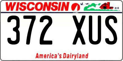 WI license plate 372XUS