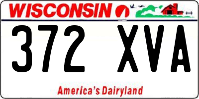 WI license plate 372XVA