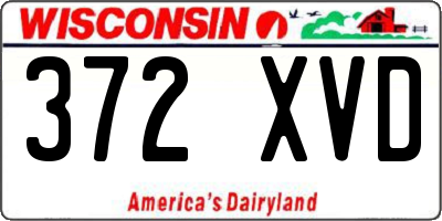 WI license plate 372XVD