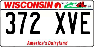 WI license plate 372XVE