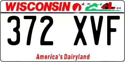 WI license plate 372XVF