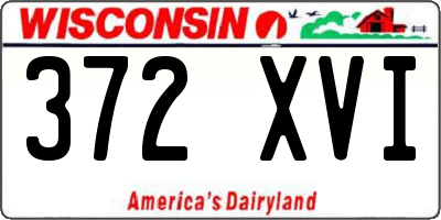 WI license plate 372XVI