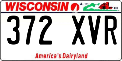 WI license plate 372XVR