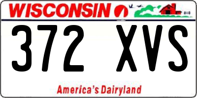 WI license plate 372XVS