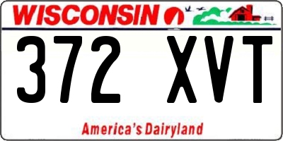 WI license plate 372XVT