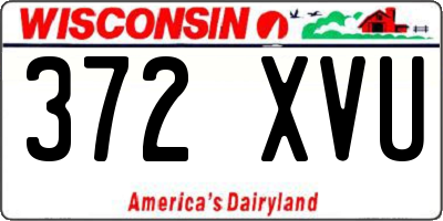WI license plate 372XVU