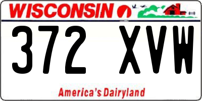 WI license plate 372XVW