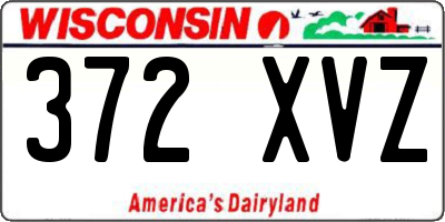 WI license plate 372XVZ