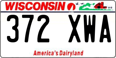 WI license plate 372XWA