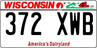 WI license plate 372XWB