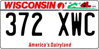 WI license plate 372XWC