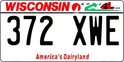 WI license plate 372XWE