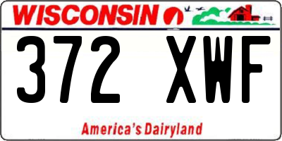 WI license plate 372XWF
