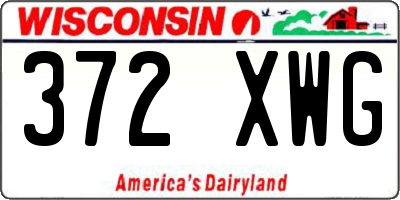 WI license plate 372XWG