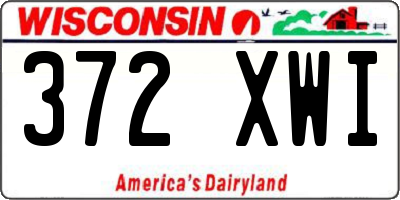 WI license plate 372XWI