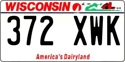 WI license plate 372XWK