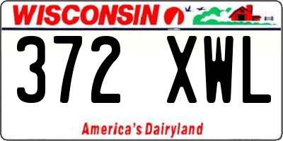 WI license plate 372XWL