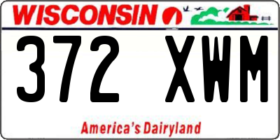 WI license plate 372XWM