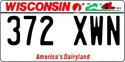 WI license plate 372XWN