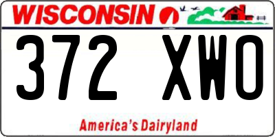 WI license plate 372XWO