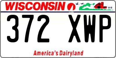 WI license plate 372XWP