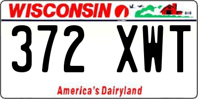 WI license plate 372XWT