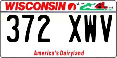 WI license plate 372XWV