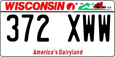 WI license plate 372XWW