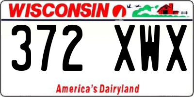 WI license plate 372XWX