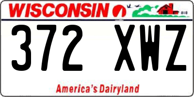 WI license plate 372XWZ