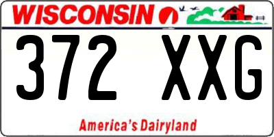 WI license plate 372XXG