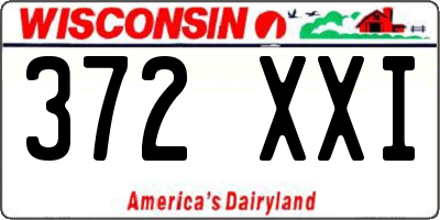 WI license plate 372XXI