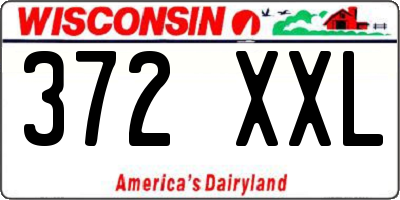 WI license plate 372XXL
