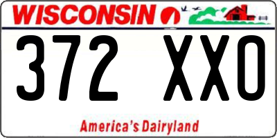 WI license plate 372XXO
