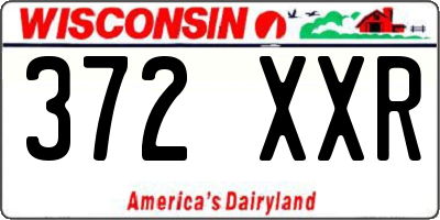 WI license plate 372XXR