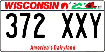 WI license plate 372XXY