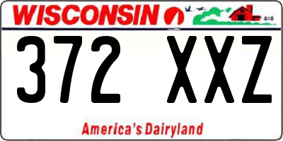 WI license plate 372XXZ