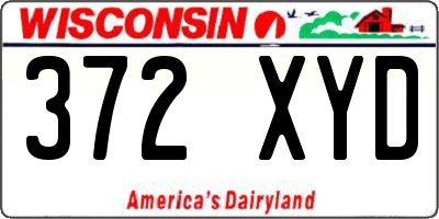 WI license plate 372XYD