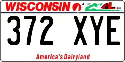 WI license plate 372XYE