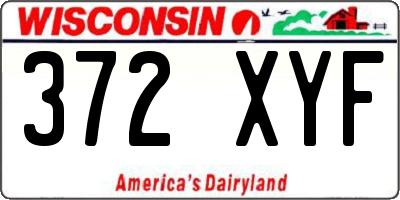 WI license plate 372XYF