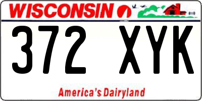 WI license plate 372XYK