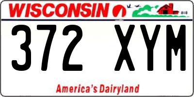 WI license plate 372XYM
