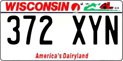 WI license plate 372XYN