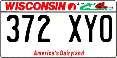 WI license plate 372XYO